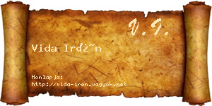 Vida Irén névjegykártya